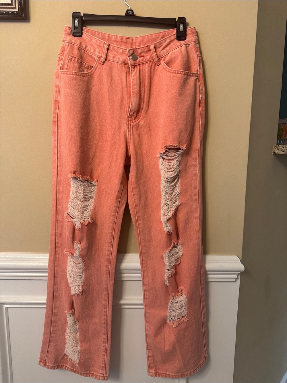 Wide leg  Double Sided Distressed Jeans